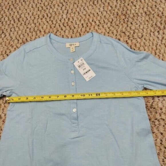 2 Style & Co Pullover Womens Partial Button Up Long Sleeve Shirts NWT Blue PM - Picture 8 of 10